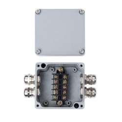Hermetiška aliuminė laidų sujungimo dėžutė IP68 450V/24A - 4 TERMINALAI