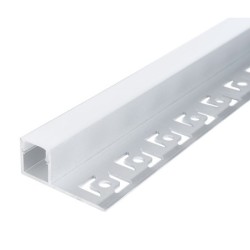 2 m užglaistomas aliuminio profilis su baltu dangteliu 33 x 12.5 mm