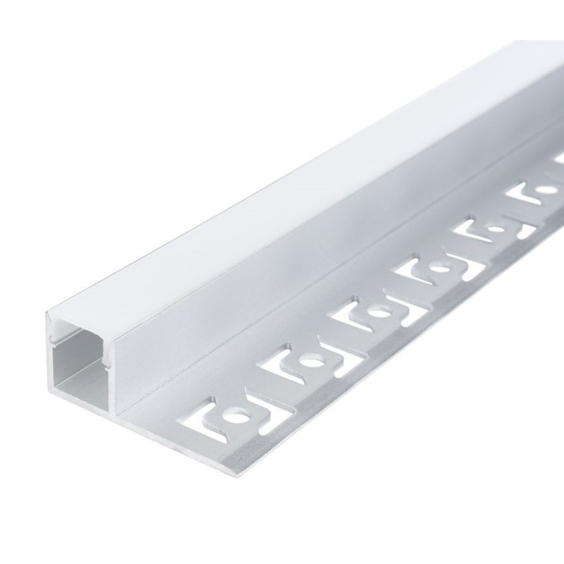 2 m užglaistomas aliuminio profilis su baltu dangteliu 33 x 12.5 mm