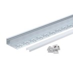 2 m užglaistomas aliuminio profilis su baltu dangteliu 33 x 12.5 mm