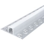 2 m užglaistomas aliuminio profilis su baltu dangteliu 53x12.3 mm