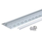 2 m užglaistomas aliuminio profilis su baltu dangteliu 53x12.3 mm