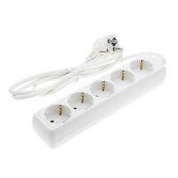Ilgintuvas su įžeminimu 220V 1.5m, 5 lizdai, baltas