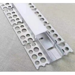 2 m užglaistomas aliuminio profilis su baltu dangteliu 52 x 15.5 mm