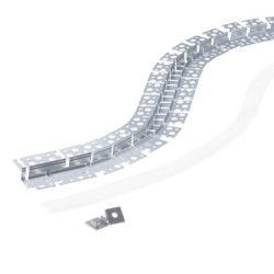 2 m užglaistomas aliuminio profilis su baltu dangteliu 52 x 15.5 mm
