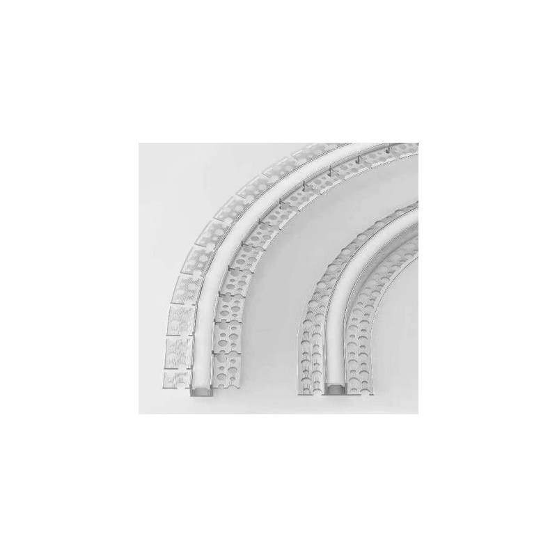 2 m užglaistomas lankstus aliuminio profilis su juodu dangteliu 52 x 15.5 mm