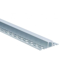 2 m užglaistomas aliuminio profilis su baltu dangteliu 54.6 x 12.8mm