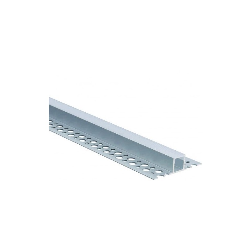 2 m užglaistomas aliuminio profilis su baltu dangteliu 54.6 x 12.8mm