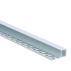 2 m užglaistomas aliuminio profilis su baltu dangteliu 34.8 x 12.8 mm