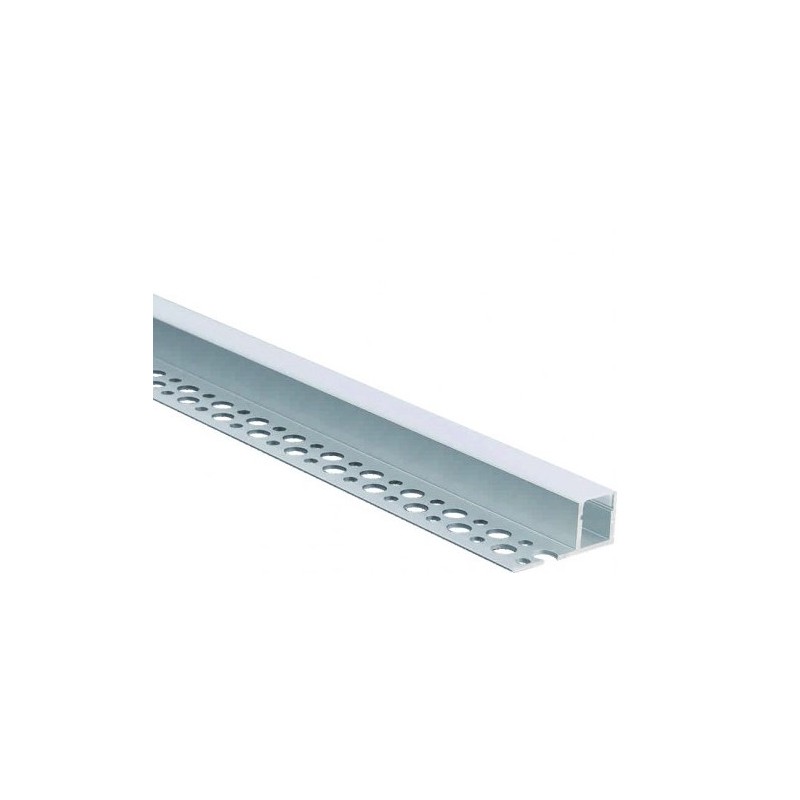 2 m užglaistomas aliuminio profilis su baltu dangteliu 34.8 x 12.8 mm