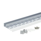 2 m užglaistomas aliuminio profilis su baltu dangteliu 34.8 x 12.8 mm
