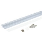 2 m užglaistomas aliuminio profilis su baltu dangteliu 61.5 x 14 mm