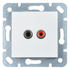 Audio lizdas 2xRCA KARRE Baltas (be rėmelio)
