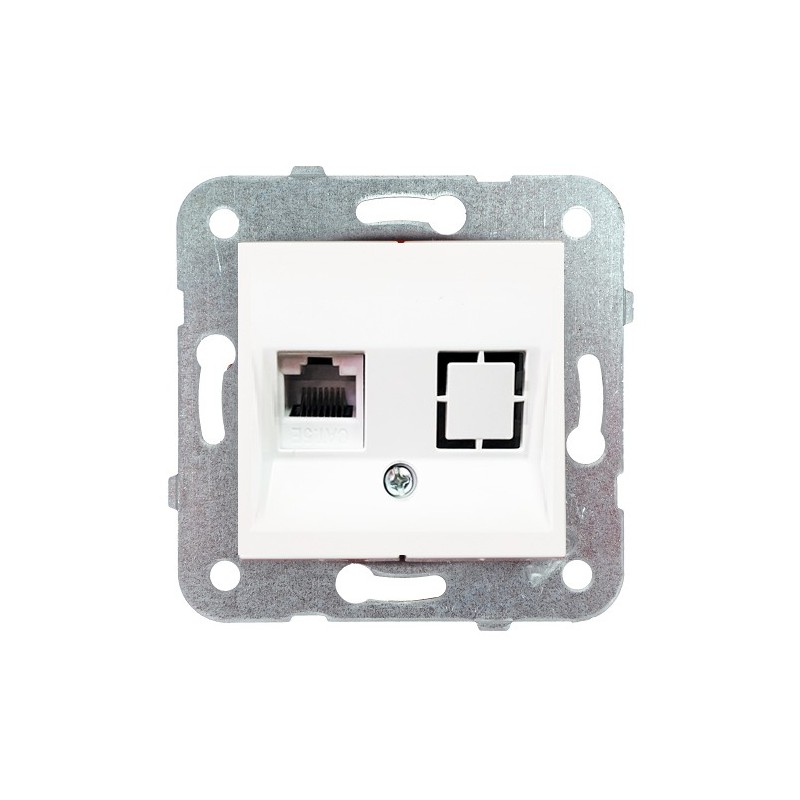 Vienvietis kompiuterinis lizdas 5E kategorija (RJ45) KARRE Baltas (be rėmelio)