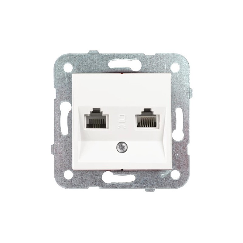 Kompiuterinis ir telefoninis lizdas (1xRJ11+1xRJ45) KARRE Baltas (be rėmelio)