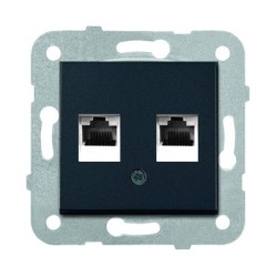 Dvigubas kompiuterio lizdas RJ45 NOVELLA Antracito (be rėmelio)