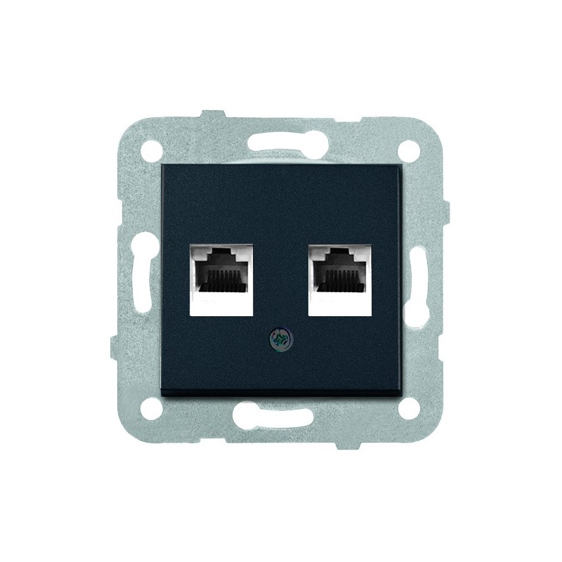 Dvigubas kompiuterio lizdas RJ45 NOVELLA Antracito (be rėmelio)