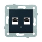 Dvigubas kompiuterio lizdas RJ45 NOVELLA Antracito (be rėmelio)