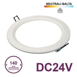Įmontuojama LED panelė ROUND 10W 3000K Šilta balta 24V IP52 (be maitinimo šaltinio)
