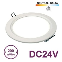 Įmontuojama LED panelė ROUND 16W 3000K Šilta balta 24V IP52 (be maitinimo šaltinio)