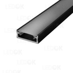 3m Juodas paviršinis aliuminis profilis LED juostoms 6x16mm