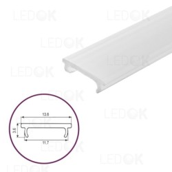 2m Matinis baltas dangtelis profiliui 13.6mm PMMA