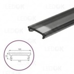 2m Matinis juodas dangtelis profiliui 13.6mm PMMA