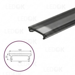 3m Matinis juodas dangtelis profiliui 13.6mm PMMA