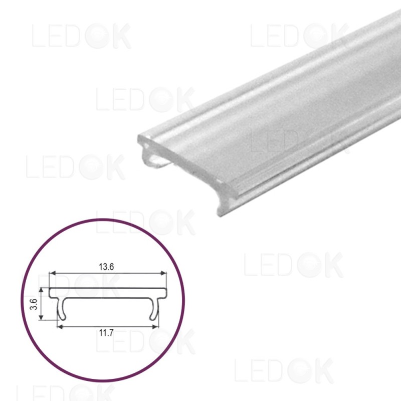 3m Skaidrus dangtelis profiliui 13.6mm PMMA