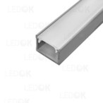 2m Pilkas paviršinis aliuminis profilis LED juostoms 12x16mm (Anoduotas)