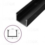 3m Juodas paviršinis aliuminis profilis LED juostoms 12x16mm