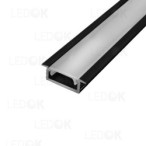 3m Juodas įmontuojamas aliuminis profilis LED juostoms 6x16mm