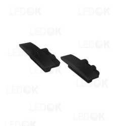 Juoda įmontuojamo profilio 6x16mm aklė (2 vnt. kompl.)