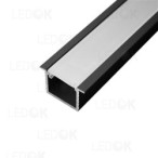 2m Juodas įmontuojamas aliuminis profilis LED juostoms 12x16mm