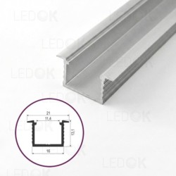 3m Pikas įmontuojamas aliuminis profilis LED juostoms 12x16mm (Anoduotas)