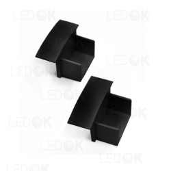 Juoda įmontuojamo profilio 12x16mm aklė (2 vnt. kompl.)