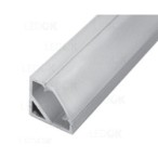 3m Pilkas kampinis aliuminis profilis LED juostoms 16x16mm 45° (Anoduotas)