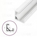 3m Baltas kampinis aliuminis profilis LED juostoms 16x16mm 45°