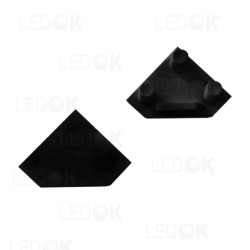 Juoda kampinio profilio 16x16mm 45° aklė (2 vnt. kompl.)