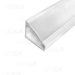2m Baltas kampinis aliuminis profilis LED juostoms 15x17.5mm 30/60°