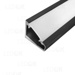 3m Juodas kampinis aliuminis profilis LED juostoms 15x17.5mm 30/60°