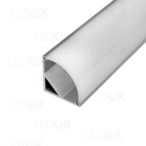 3m Pilkas kampinis aliuminis profilis LED juostoms 16x16mm 45° (Anoduotas)