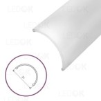 2m Matinis baltas dangtelis profiliui 16x16mm (D forma) PMMA