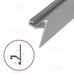 2m Pilkas kampinis aliuminis profilis LED juostoms SHELF (Anoduotas)