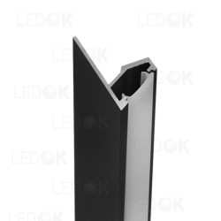 2m Juodas kampinis aliuminis profilis LED juostoms SHELF