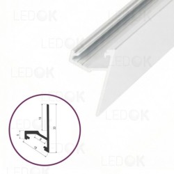 2m Baltas kampinis aliuminis profilis LED juostoms SHELF