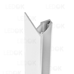 2m Baltas kampinis aliuminis profilis LED juostoms SHELF