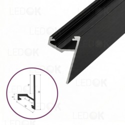 3m Juodas kampinis aliuminis profilis LED juostoms SHELF