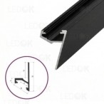 3m Juodas kampinis aliuminis profilis LED juostoms SHELF