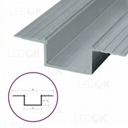 2m Priglaistomas aliuminis profilis LED juostoms 12x23mm (Anoduotas)